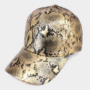 Gold Snakeskin Metallic Cap Sun Hat